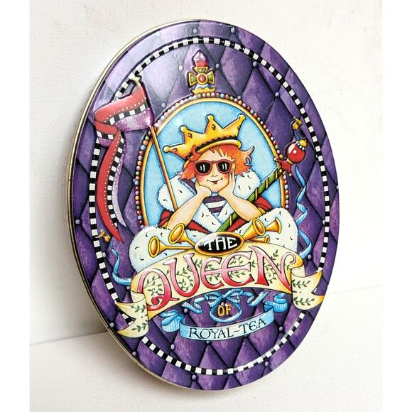 Mary Engelbreit Queen of Royal-Tea Tin | Vintage Y2K Collectible Storage Box - Picture 5 of 8